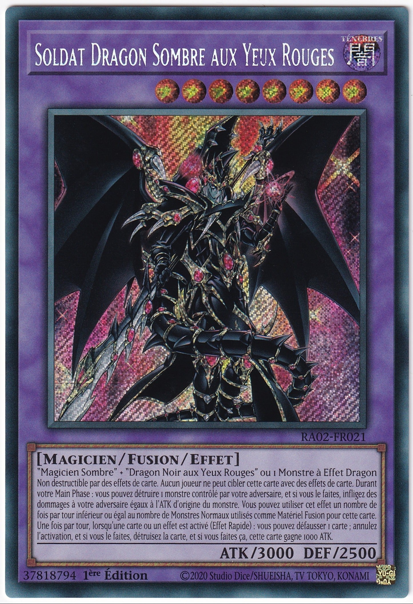 Soldat Dragon Sombre aux Yeux Rouges