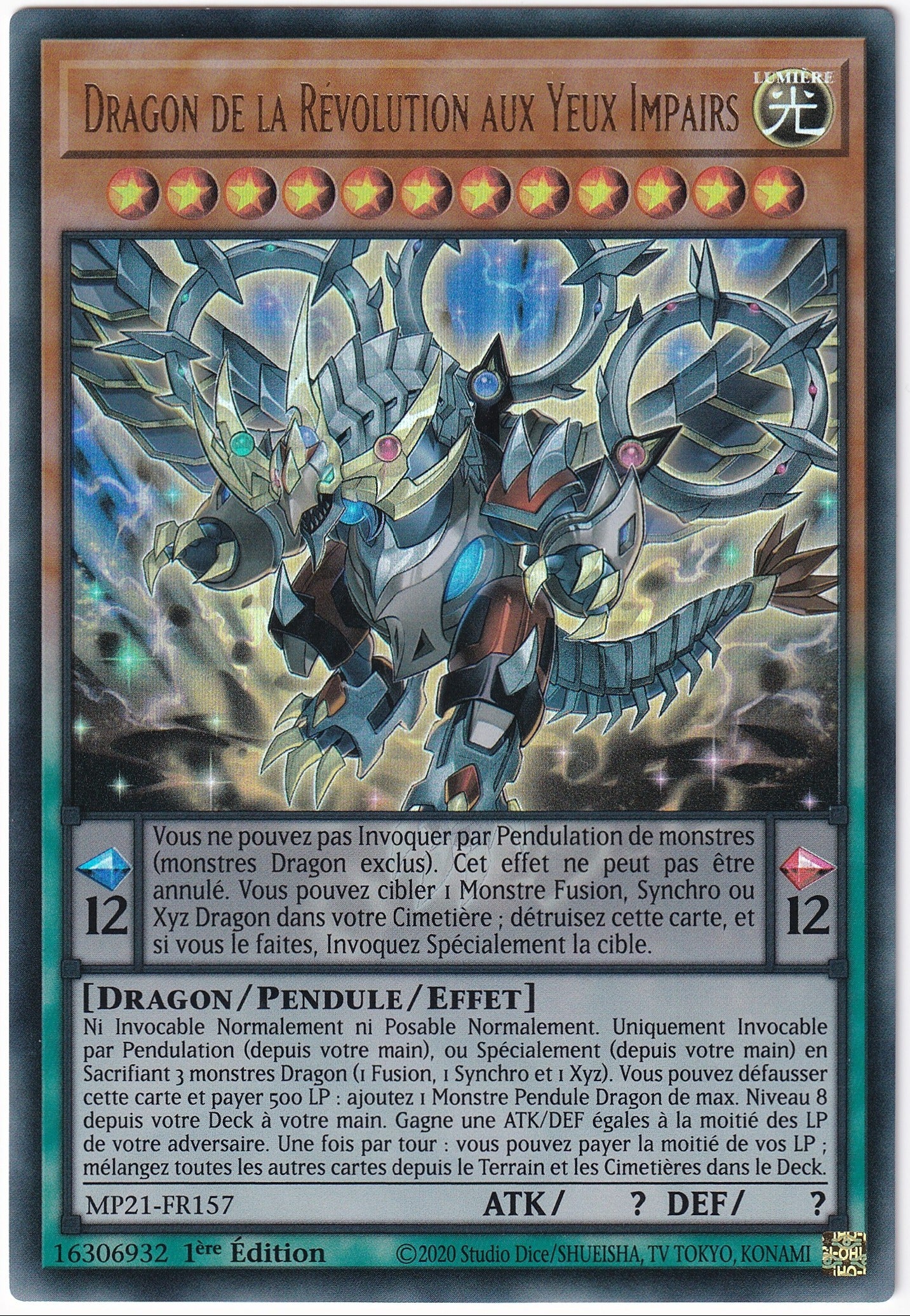 DRAGON DE LA REVOLUTION AUX YEUX IMPAIRS