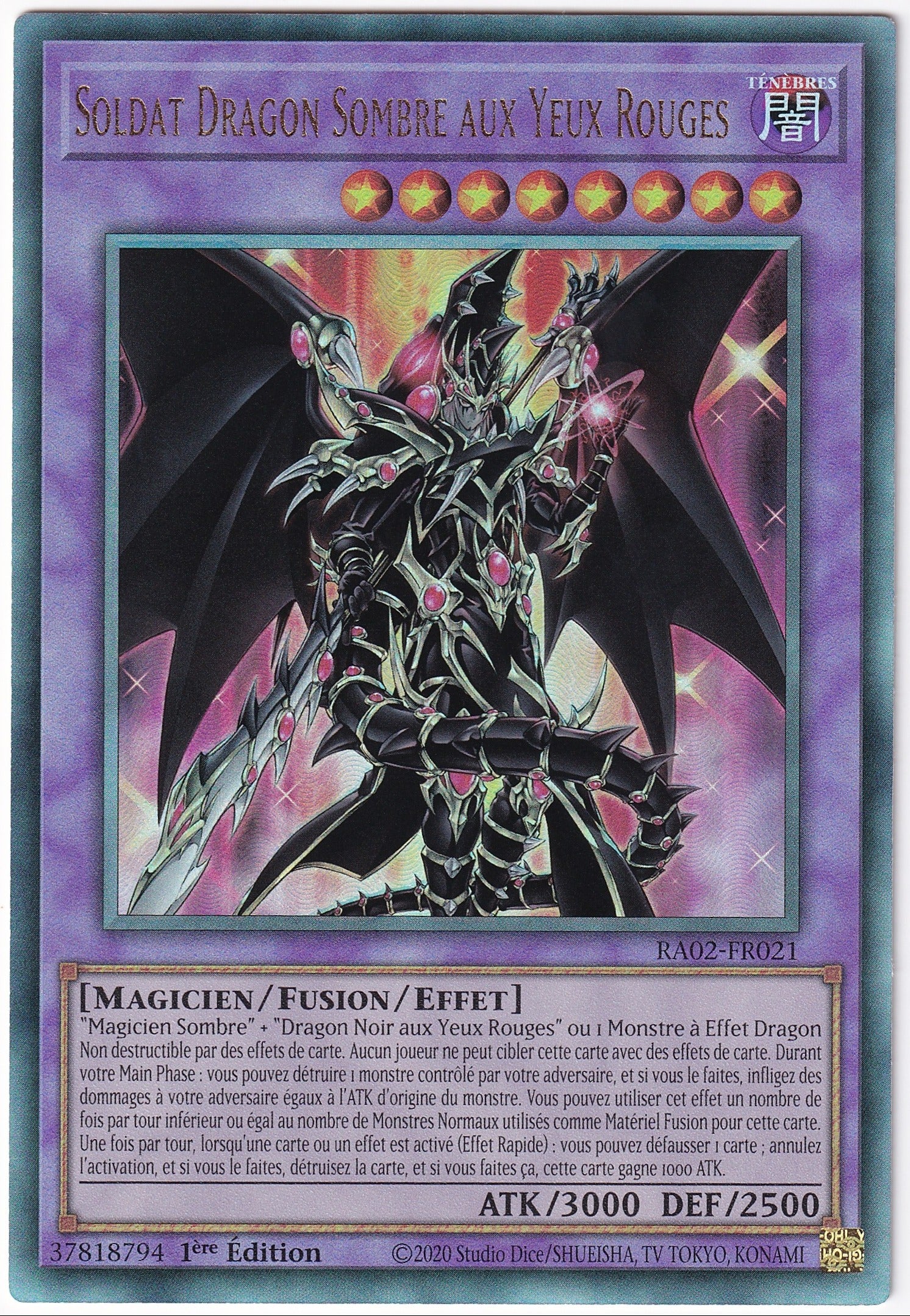 Soldat Dragon Sombre aux Yeux Rouges